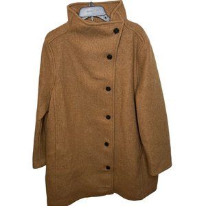 J.Crew Womens $375 Villa Coat Italian Wool Brown Size 18 BA538